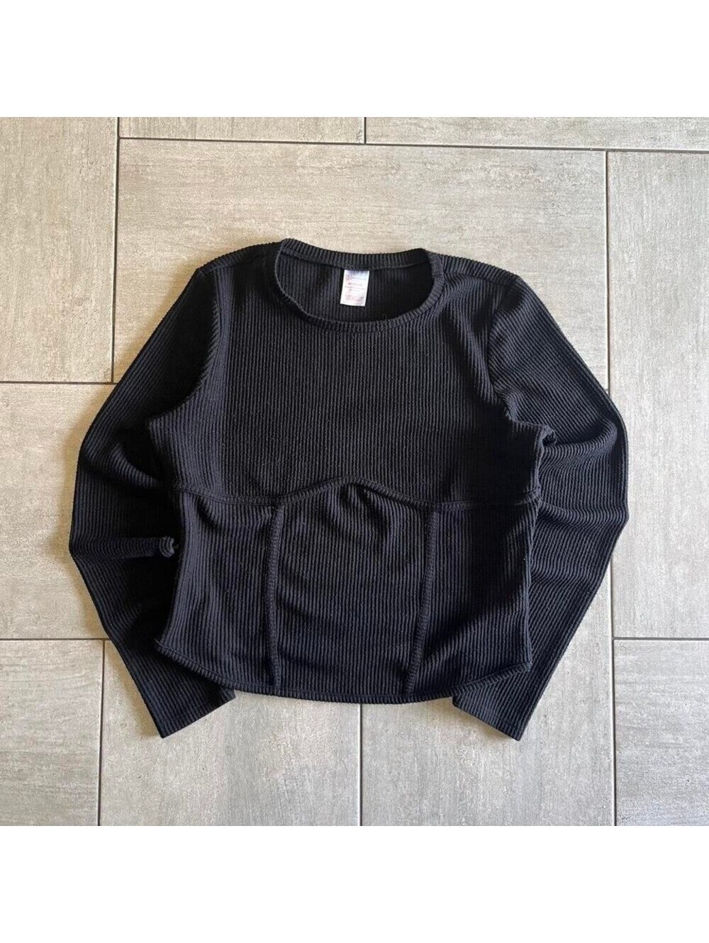 BB Dakota Black Textured Long Sleeve Top XL